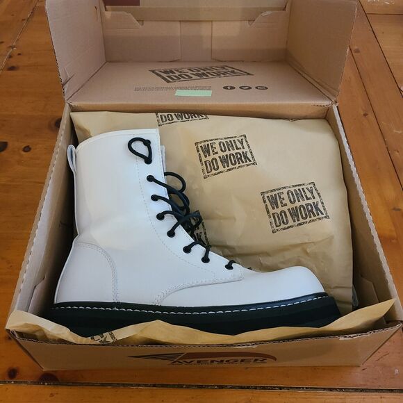 New Avenger Womens Fortune White Combat Work Safety Toe Boots Size 9.5 A701... - Picture 6 of 9